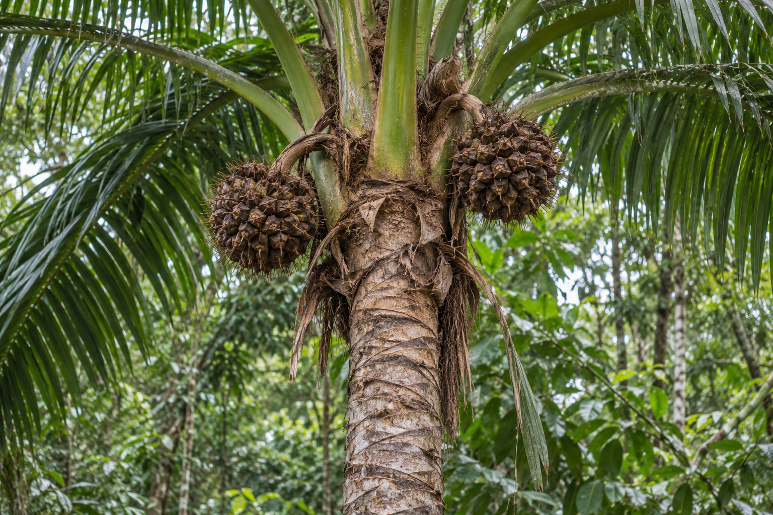 Tagua-Palme mit Fruchtständen